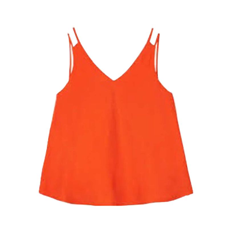 Hekate Cupro Tie Back Top In Tangerine Tango image