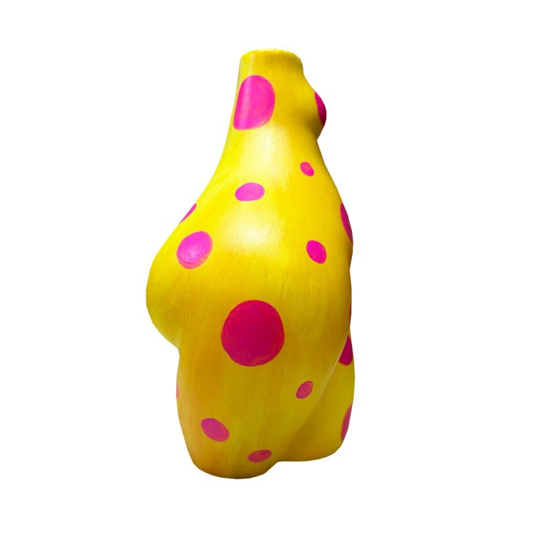 Yellow And Pink Polka Dot Booty Vase image