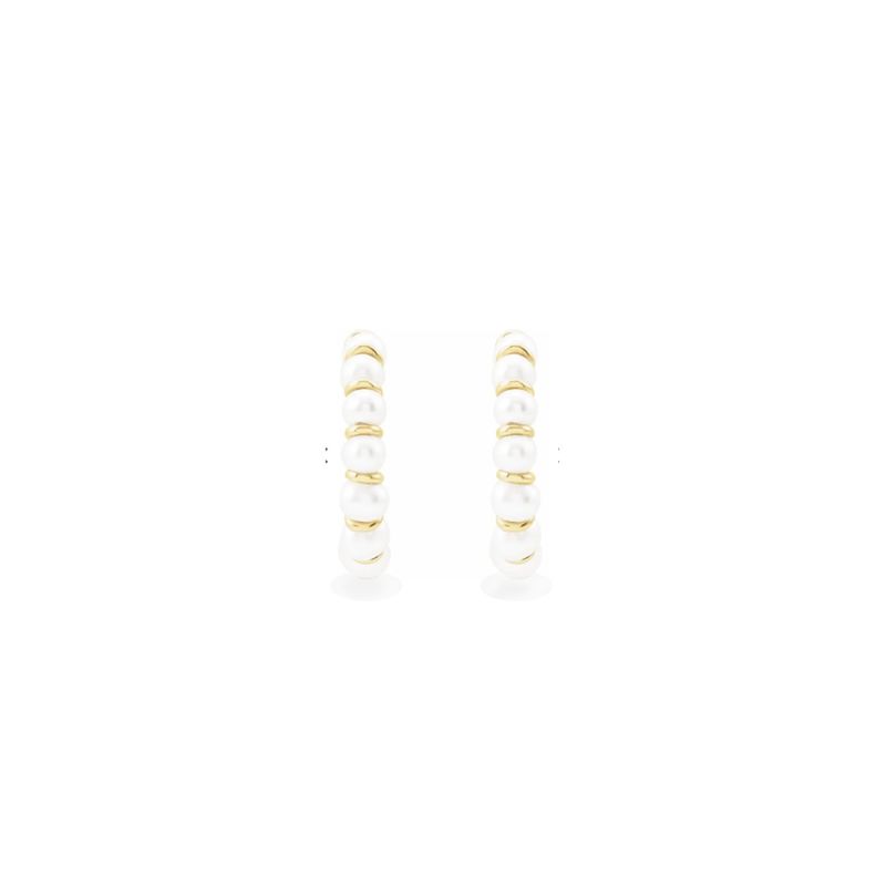 Small Olivia Pearl Hoops image