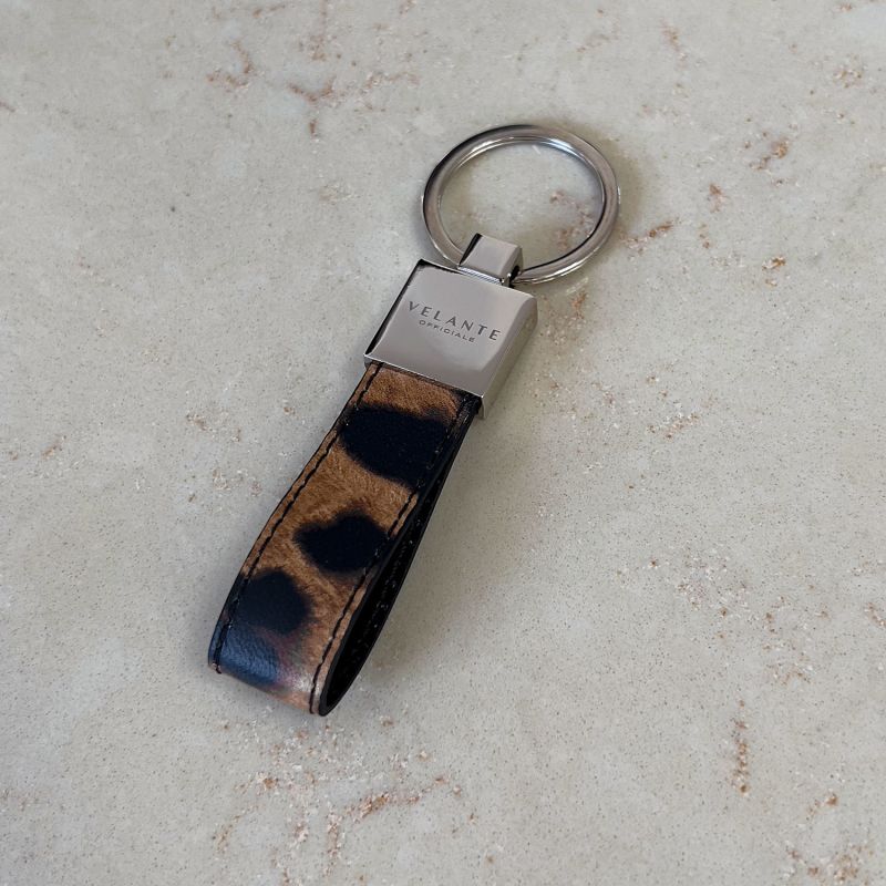 Goat Leather Keyring - Silver image