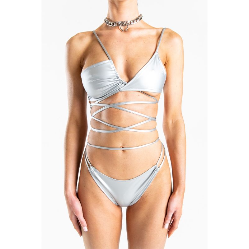 Goguy Silver Pvc Bralet & Knickers image