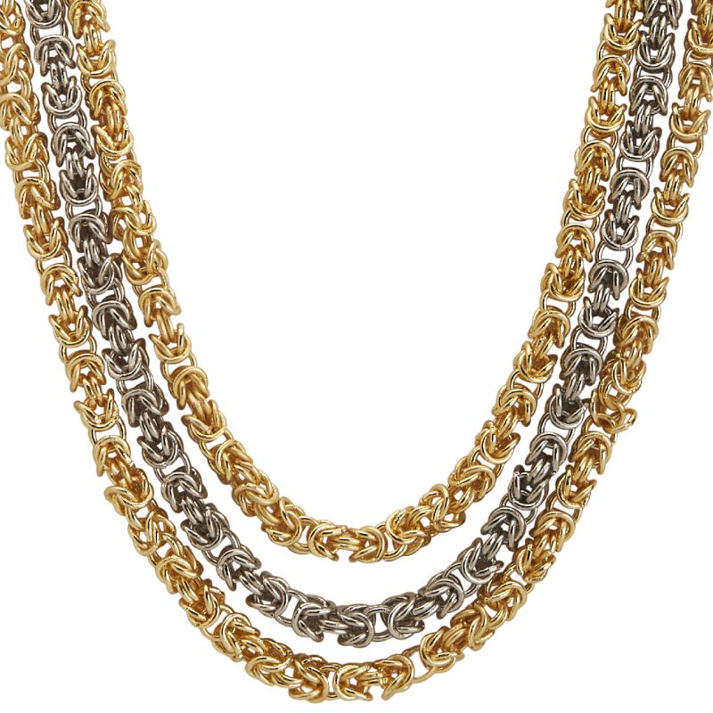 Gold And Rhodium Plated Sinna Layered Necklace image