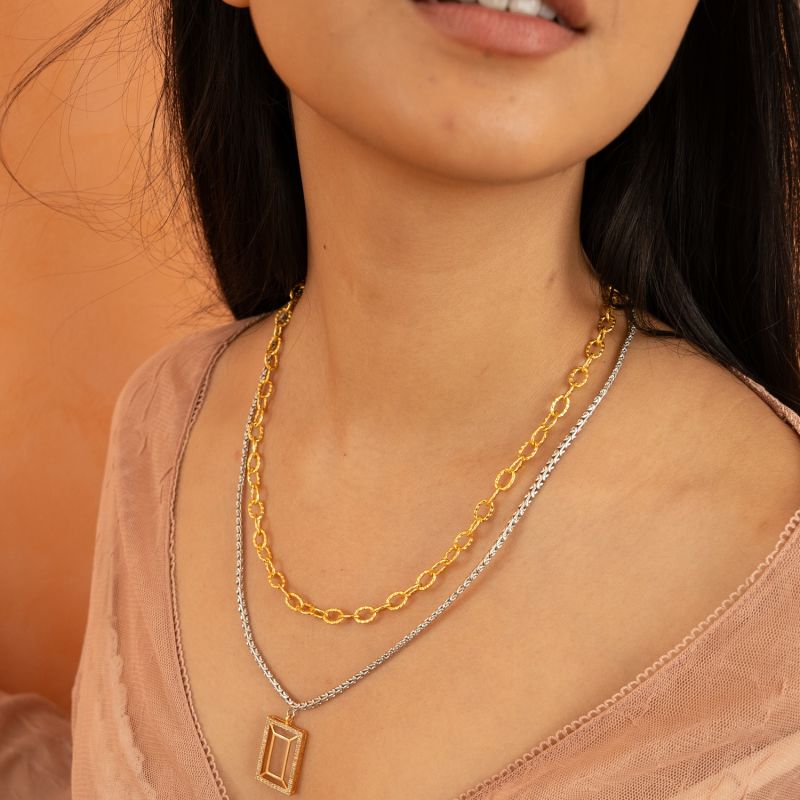 Gold And Rhodium Vazio Layered Necklace image