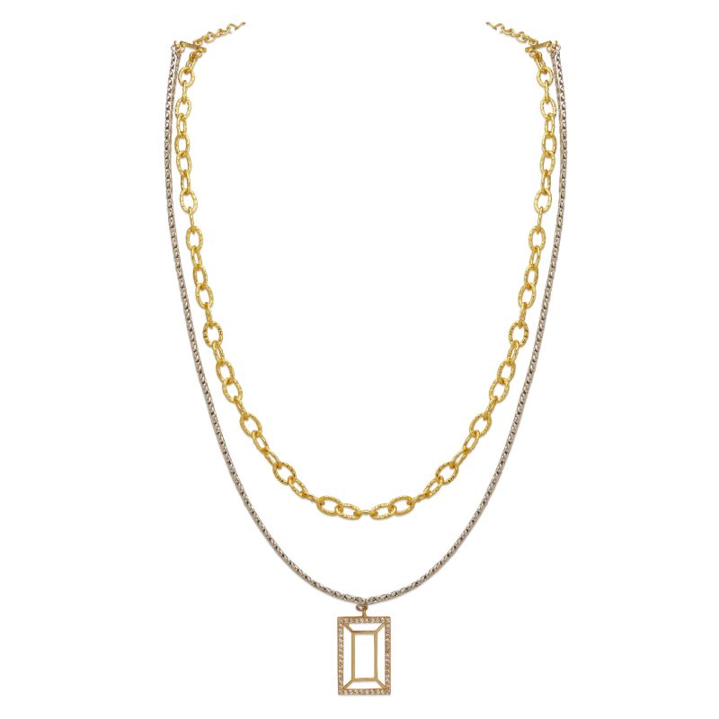 Gold And White Vazio Layered Necklace image