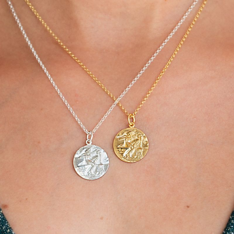 Gold Aquarius Zodiac Necklace image