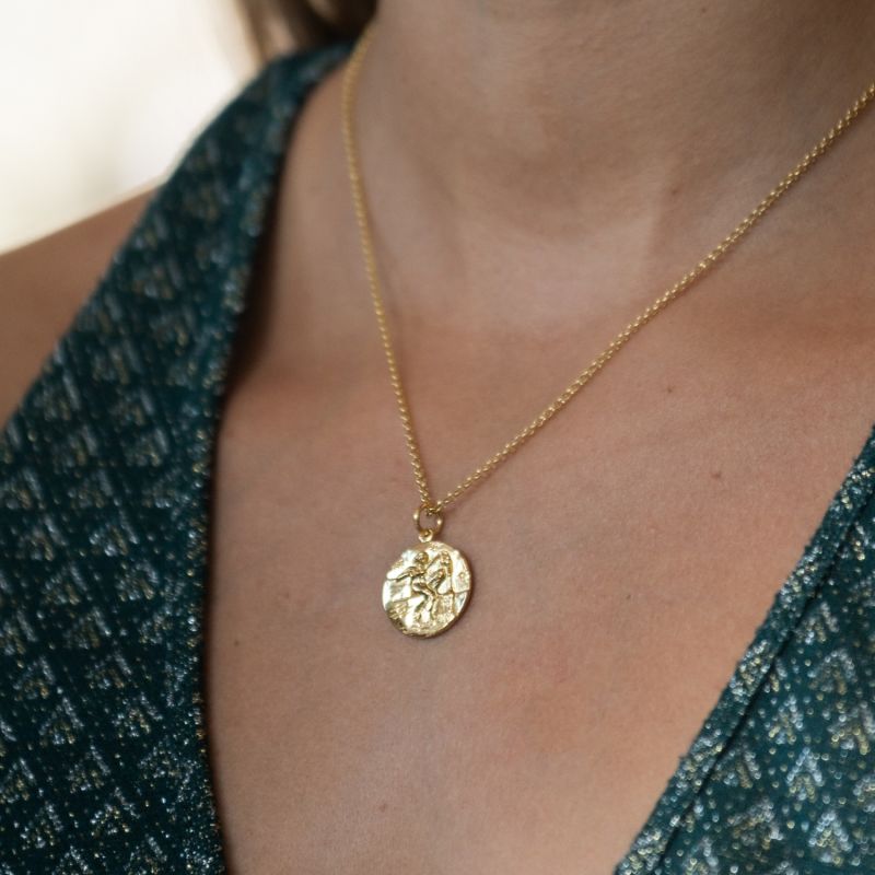 Gold Aquarius Zodiac Necklace image