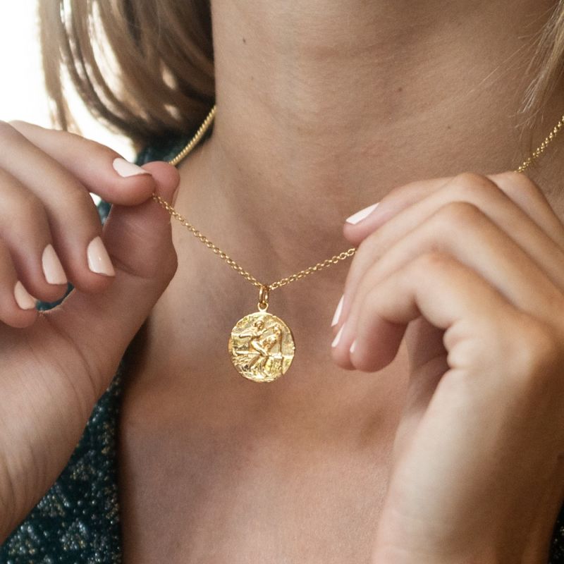 Gold Aquarius Zodiac Necklace image