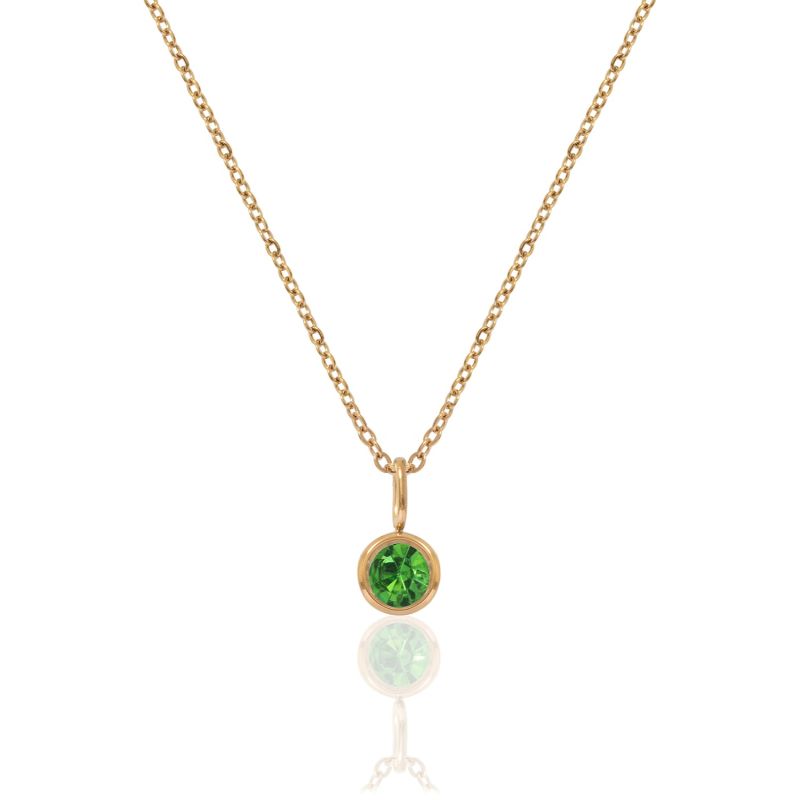 Gold Birthstone Necklace - August image