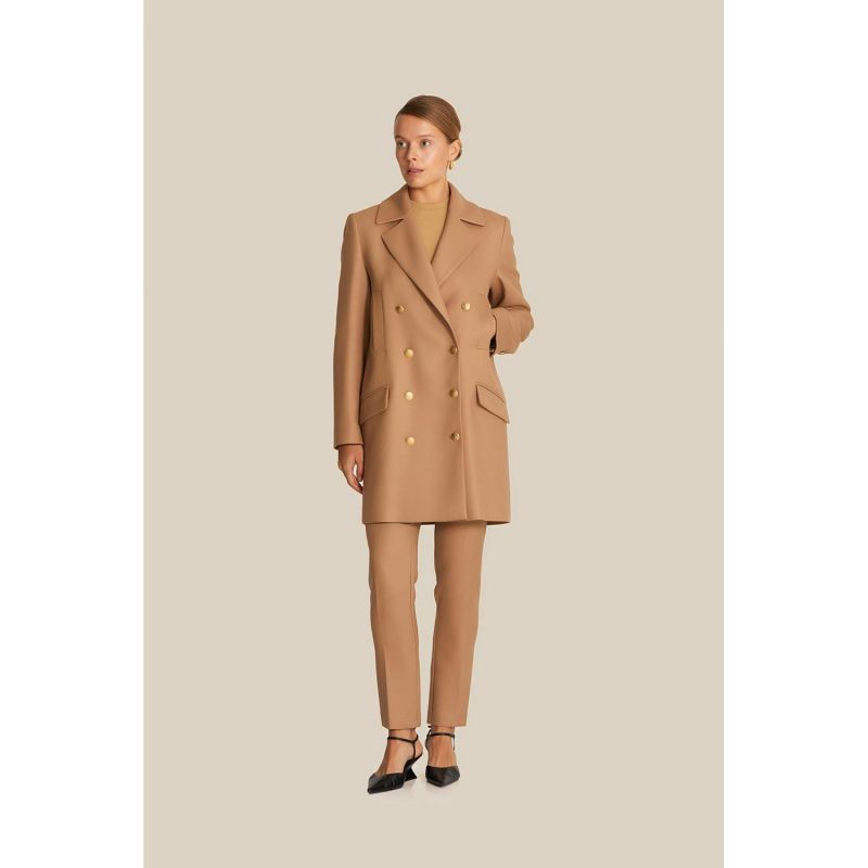 Mid length camel coat hotsell