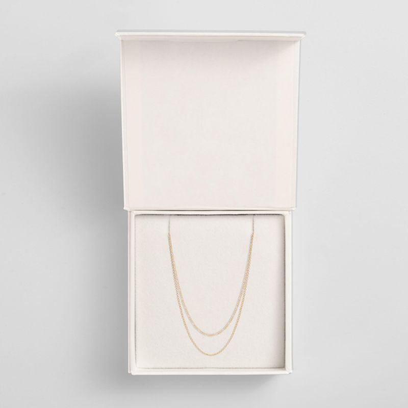 Gold Filled Rolo & Figaro Chain Necklace Set image