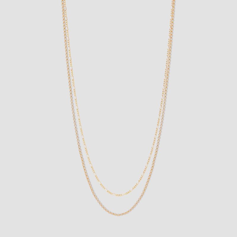 Gold Filled Rolo & Figaro Chain Necklace Set image