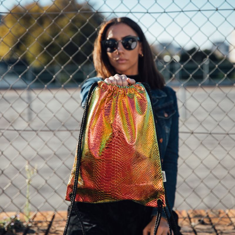 String bag sale hologram