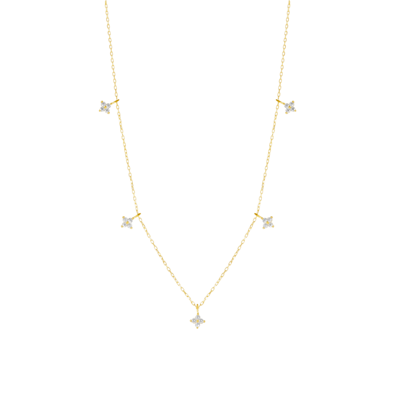 Gold Plated Sterling Silver Four Leaf Clover Necklace image