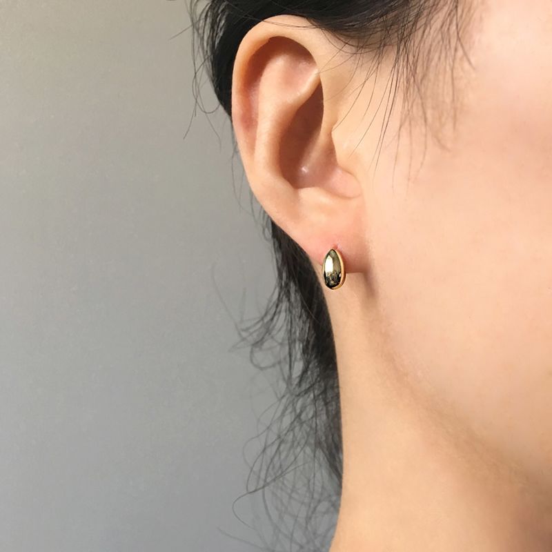 Gold Raindrop Stud Earrings image