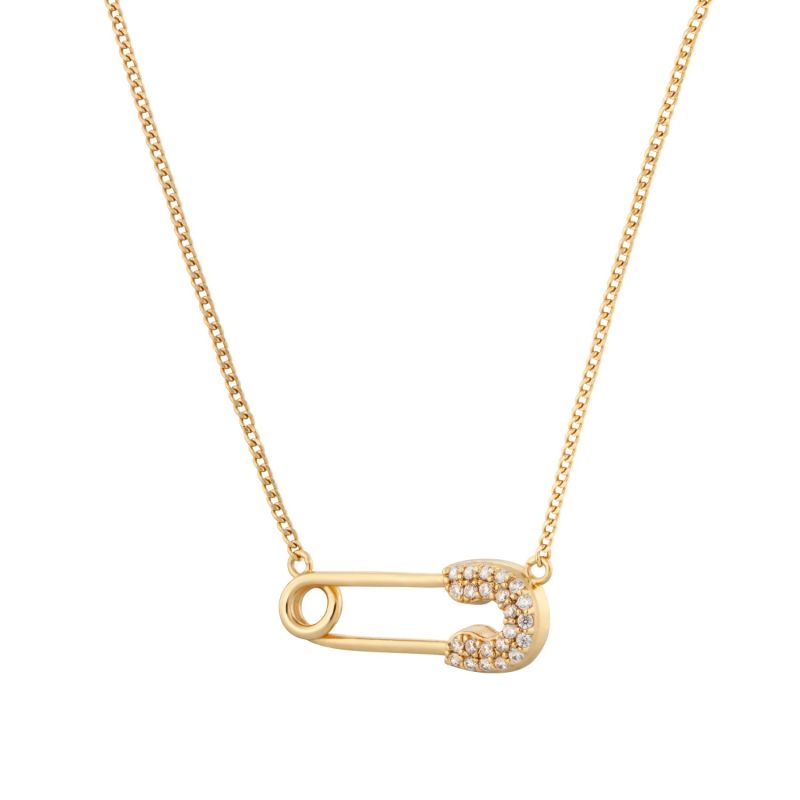 Gold Safety Pin Necklace image