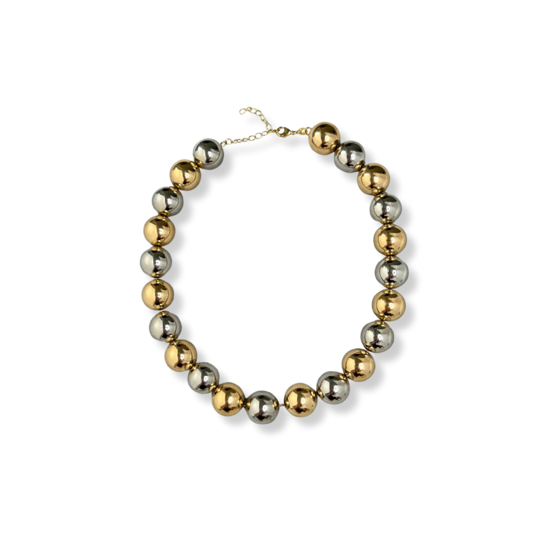 Gold & Silver Balls Necklace image