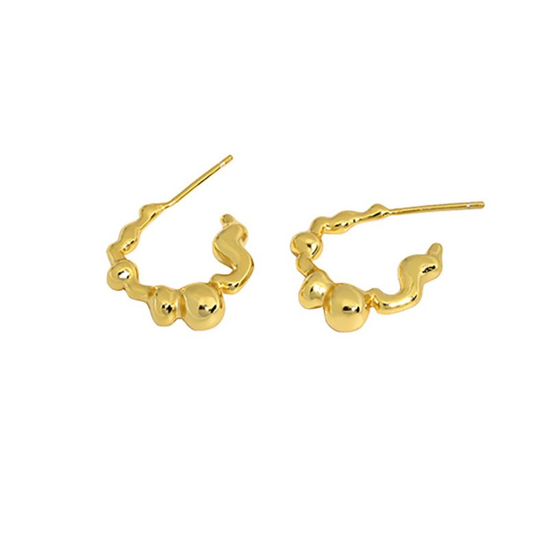 Gold Vermeil Plodda Organic Form Bubble Hoop Earrings image
