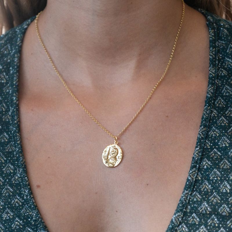 Gold Virgo Zodiac Necklace image