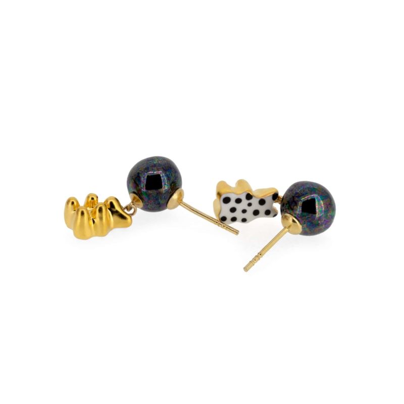 Handcrafted Golden Gummy Bear Drop Earrings image