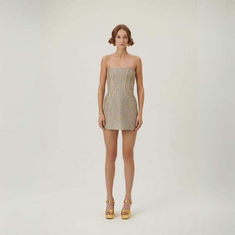 Golden Shadows - Strapless Mini Dress image