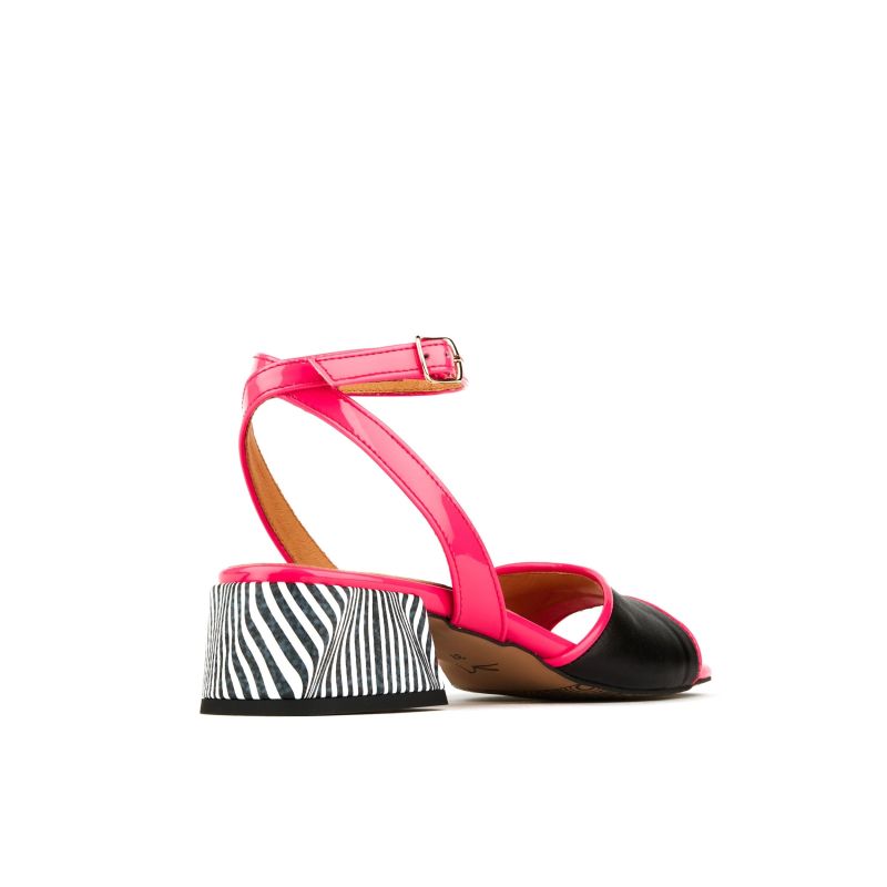 Goldi - Optical Zebra & Black & Pink - Womens Designer Sandals image