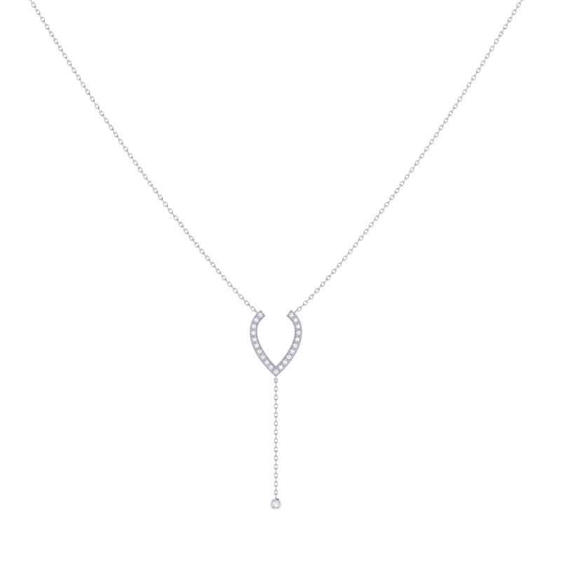 Drizzle Drip Lariat Necklace In Sterling Silver image