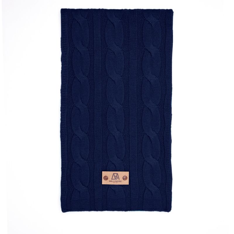 Cable-Knit Unisex Cashmere Scarves - Blue image