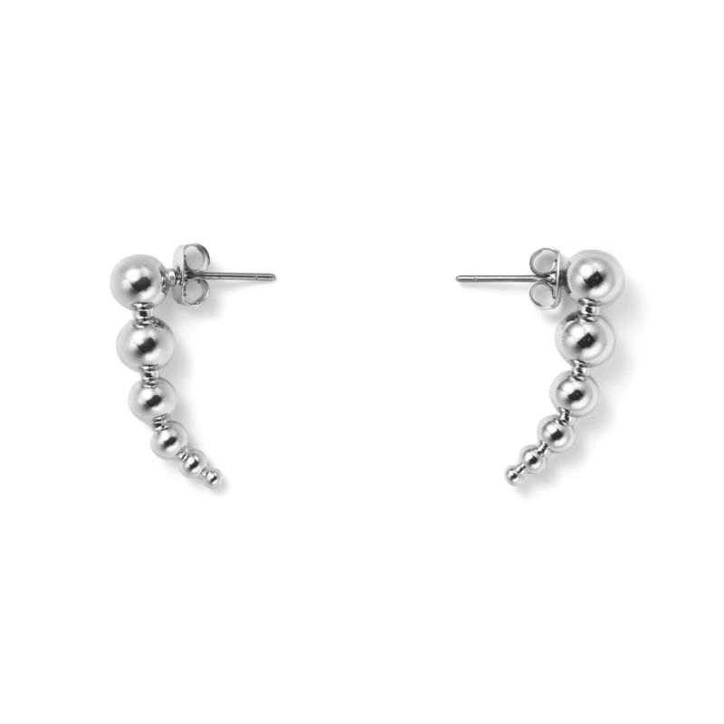 Gradual Silver Ball Earrings image