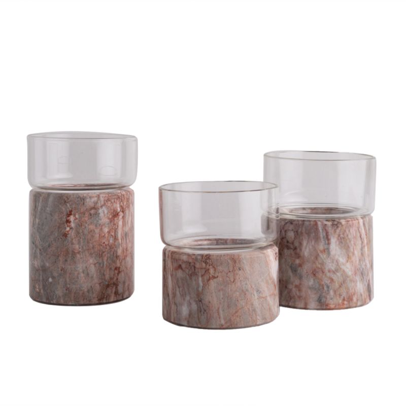 Santuario Candle Holder Set - Pink Marble image