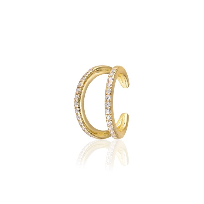 Grace Ear Cuff - Double - Zirconia - Gold image