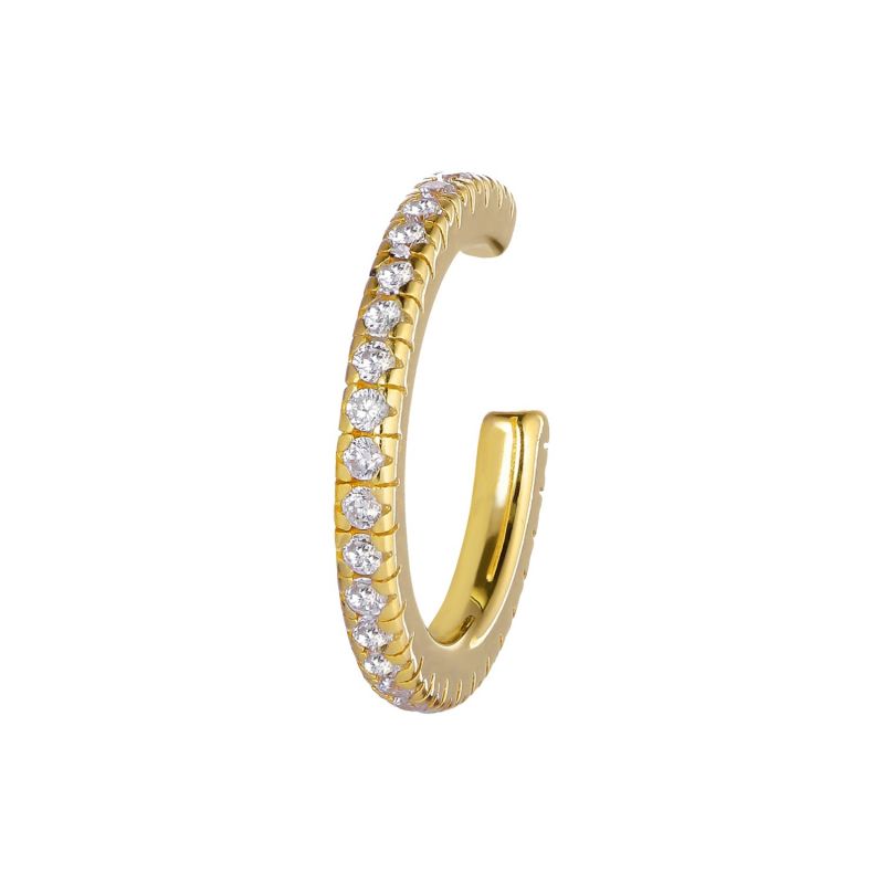 Grace - Ear Cuff W. Faceted Zirconia - Gold image