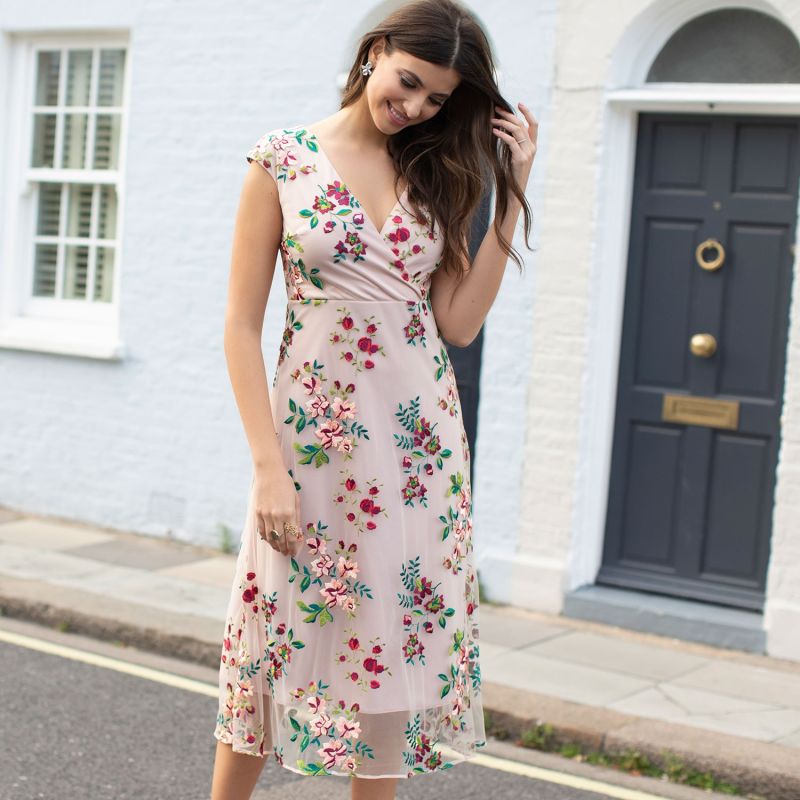 Grace Midi Dress - Blushing Blooms | Alie Street London | Wolf & Badger