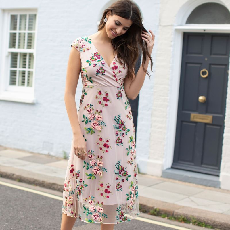 Grace Midi Dress - Blushing Blooms image