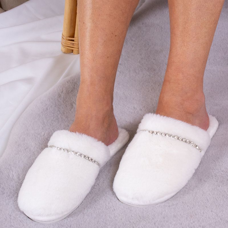 Gracie Mule Slippers In White image