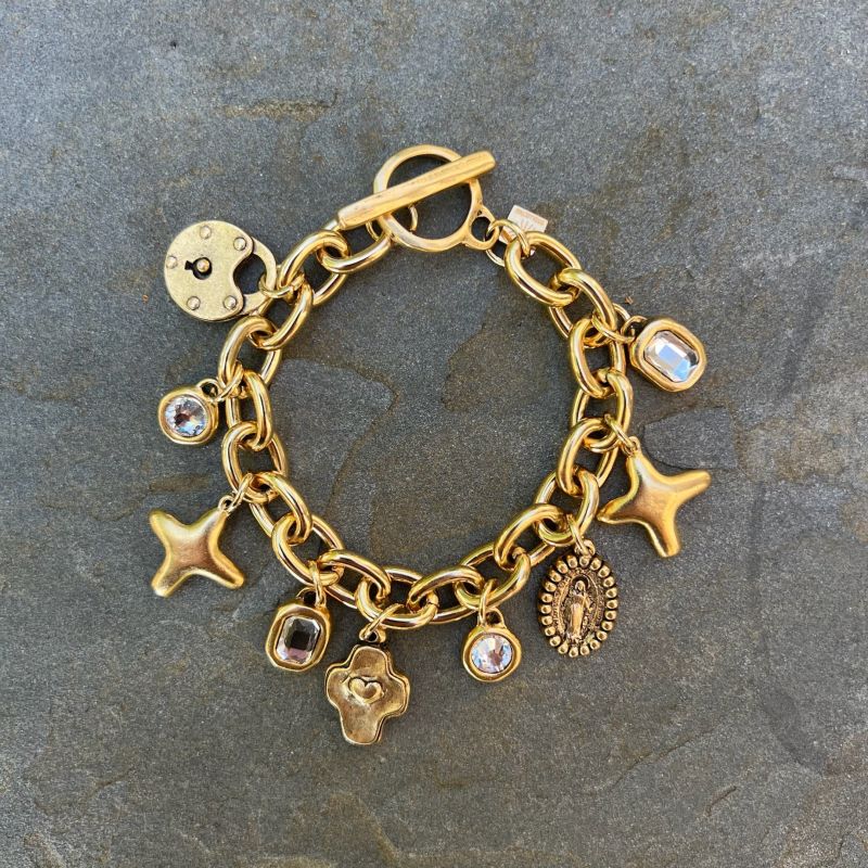 Graziella Gold Chunky Charm Bracelet | sccollection | Wolf & Badger