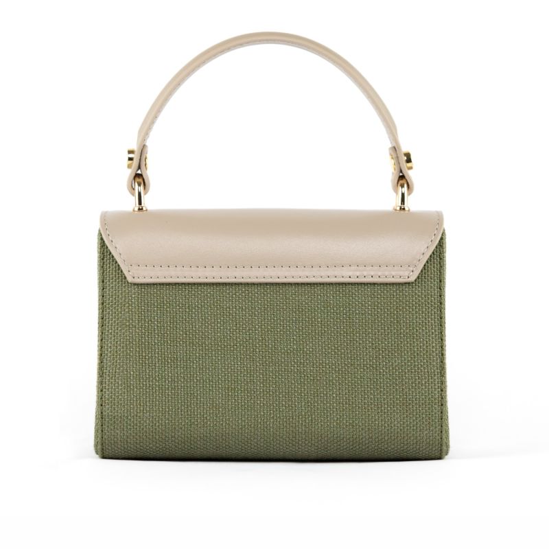 Green Canvas & Beige Calfskin LILI Bag image