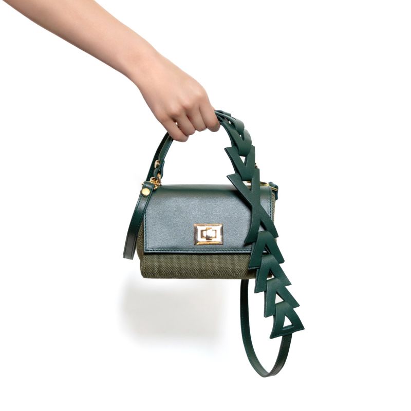 Green Canvas & Green Calfskin LILI Bag image