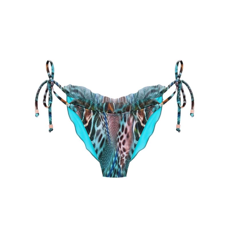 Green Ruffle Tie-Side Bikini Bottom Lucia Posidonia image