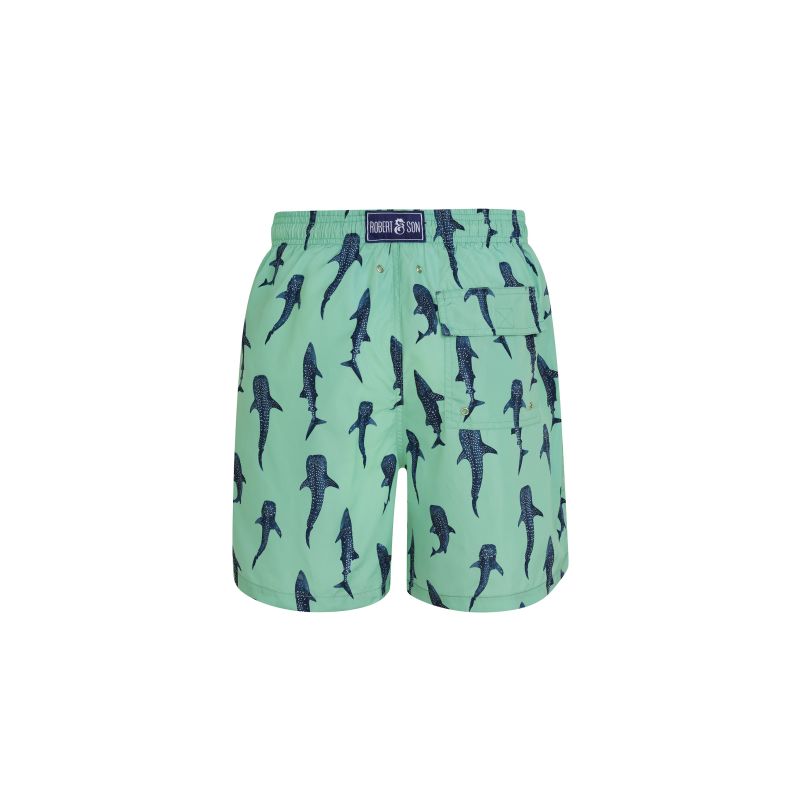 Green Whale Shark Men's Swim Shorts image