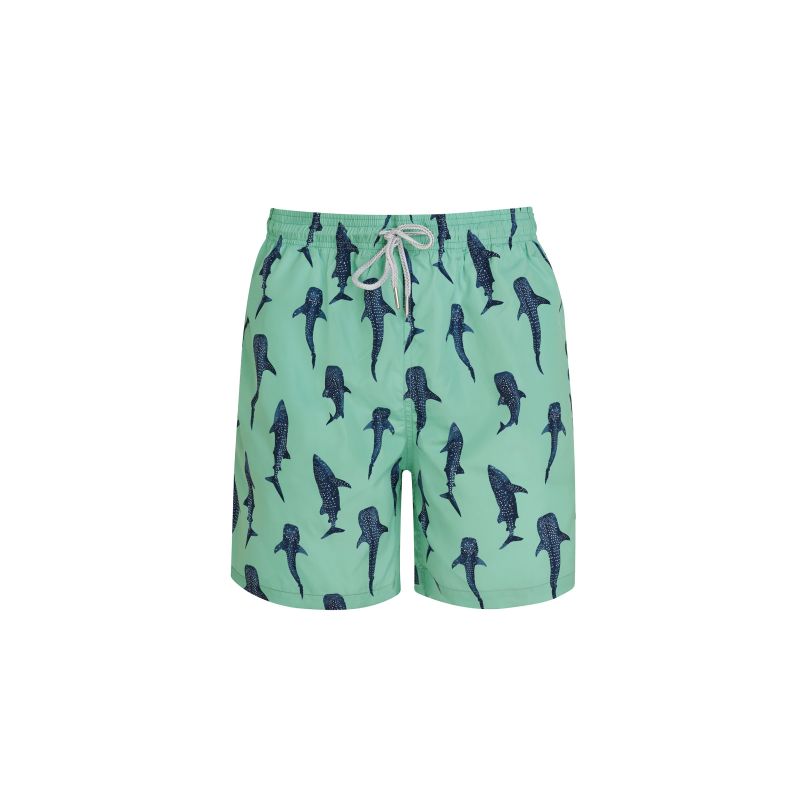 Green Whale Shark Men's Swim Shorts image