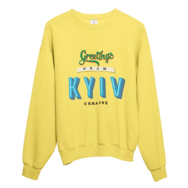 "Greetings From Kyiv” Fleece French Terry Oversized Sweatshirt image