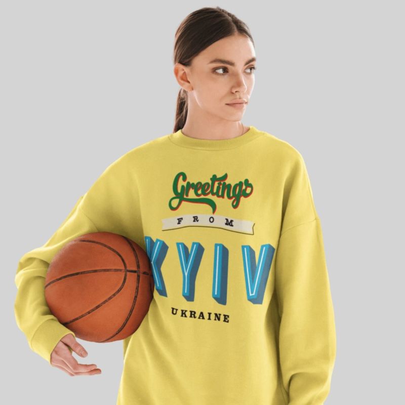 "Greetings From Kyiv” Fleece French Terry Oversized Sweatshirt image