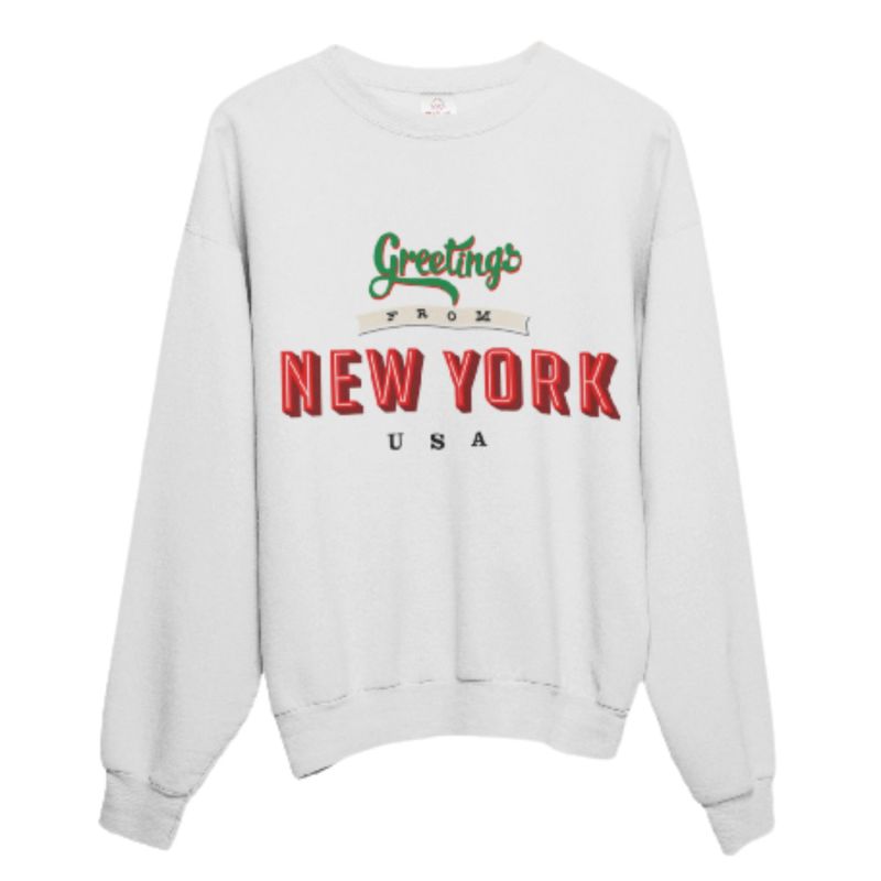 "Greetings From New York" French Terry Oversized Sweatshirt image