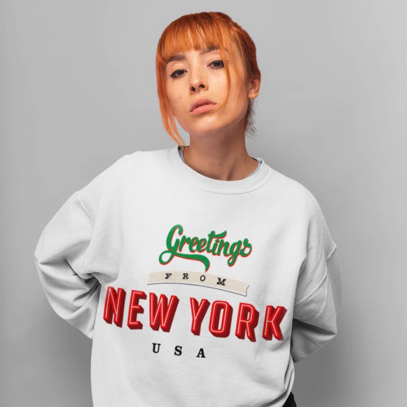 "Greetings From New York" French Terry Oversized Sweatshirt image