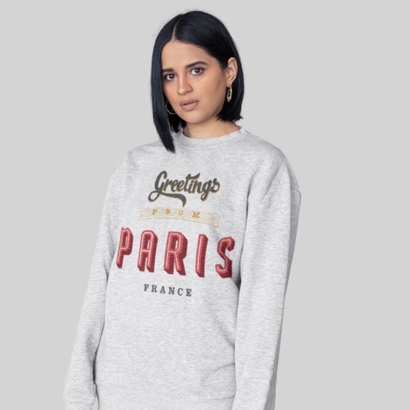 "Greetings From Paris" Oversized Unisex Sweatshirt image