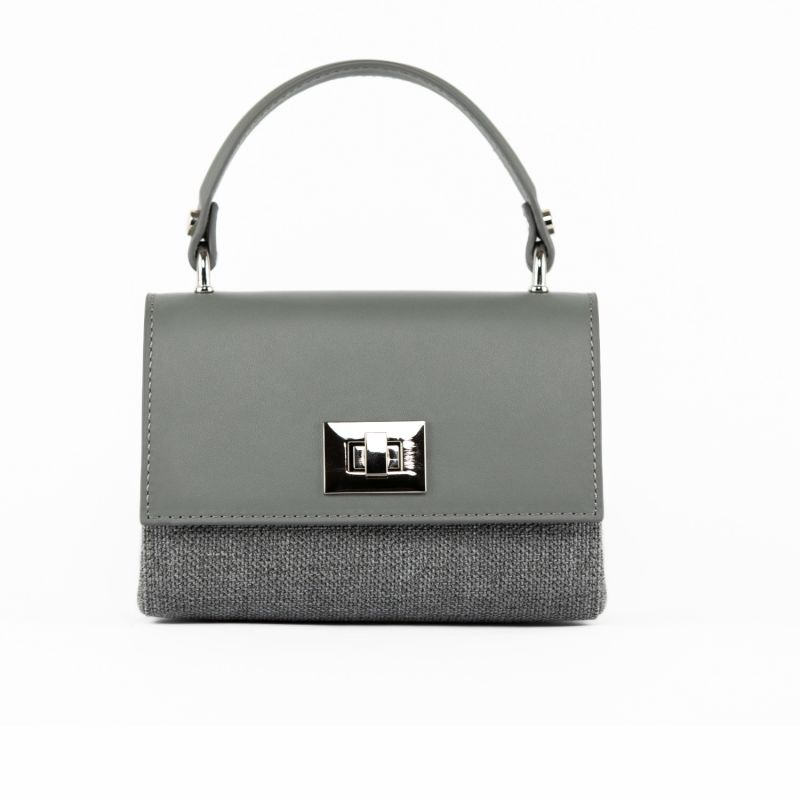 Grey Canvas & Grey Calfskin LILI Bag image