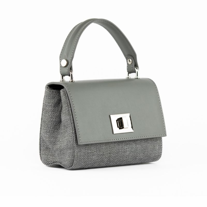 Grey Canvas & Grey Calfskin LILI Bag image