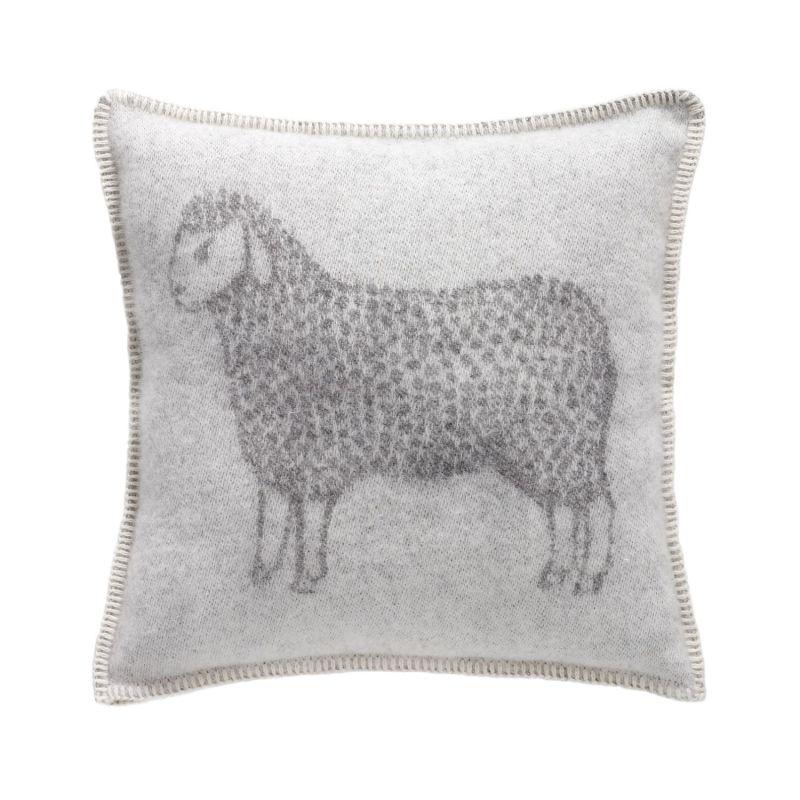 Grey Dot Sheep Wool Cushion image