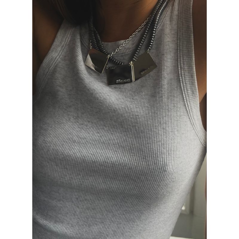 Grey Hematite Tag Necklace image