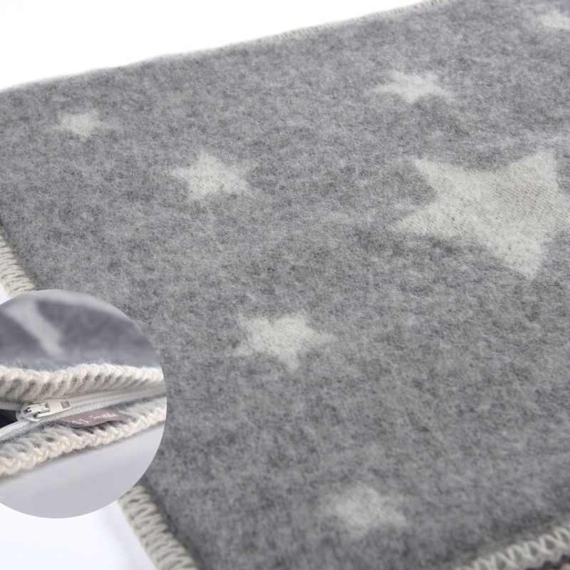 Grey Stars Wool Cushion image